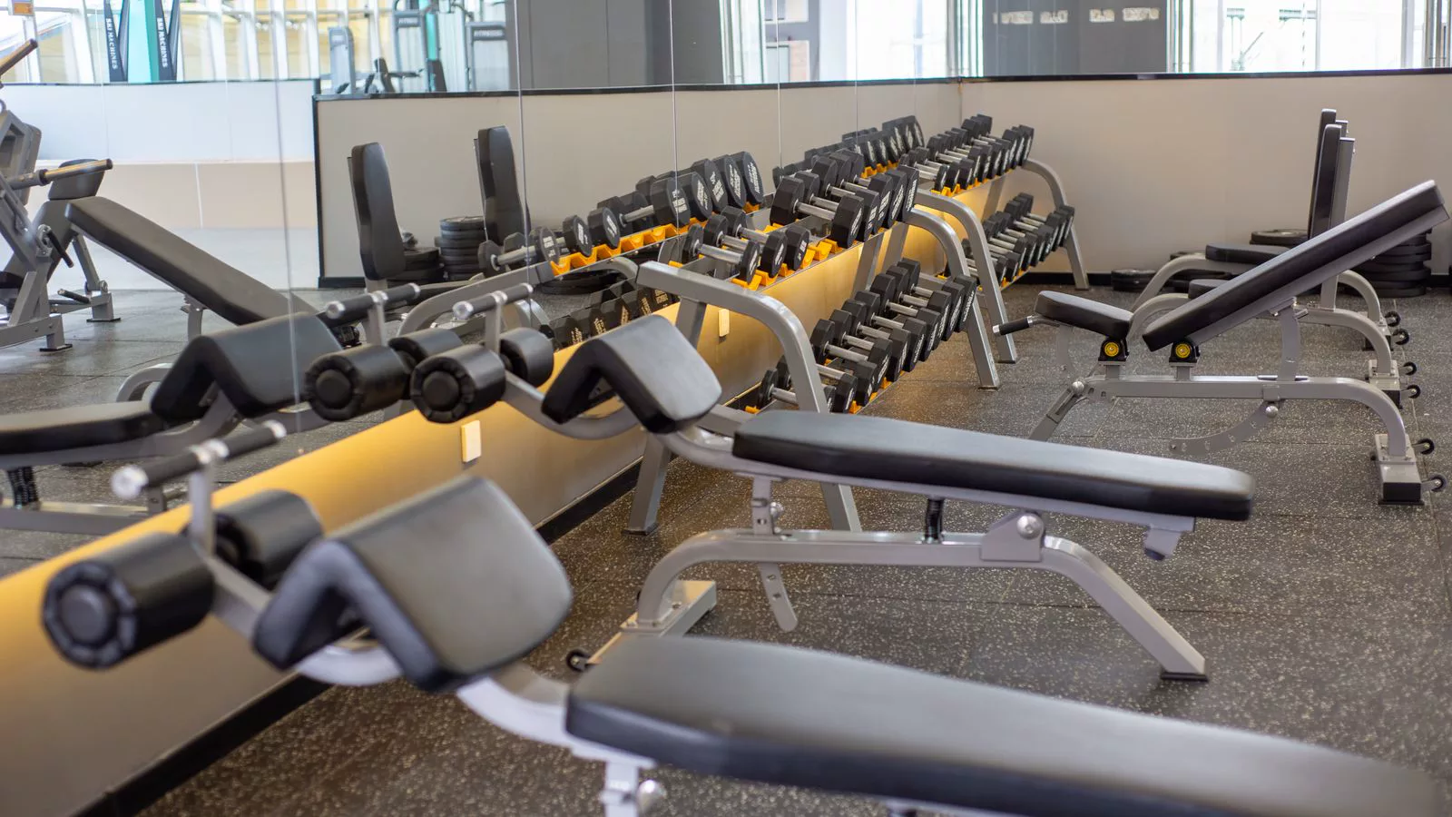 Vantis IPTV screens and training content inside a fitness club